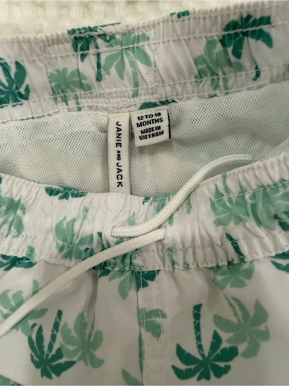 Janie and Jack Boys Shorts Swim Trunk Palm Tree (Size: 12-18 Months)